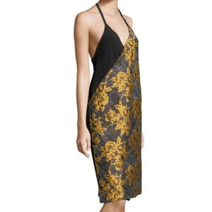 PUBLIC SCHOOL | NWT Lonia Floral Halter Brocade Jacquard Halter Dress Size 6